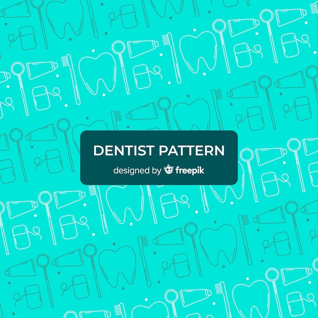 Vecteur gratuit modèle de dentiste plat