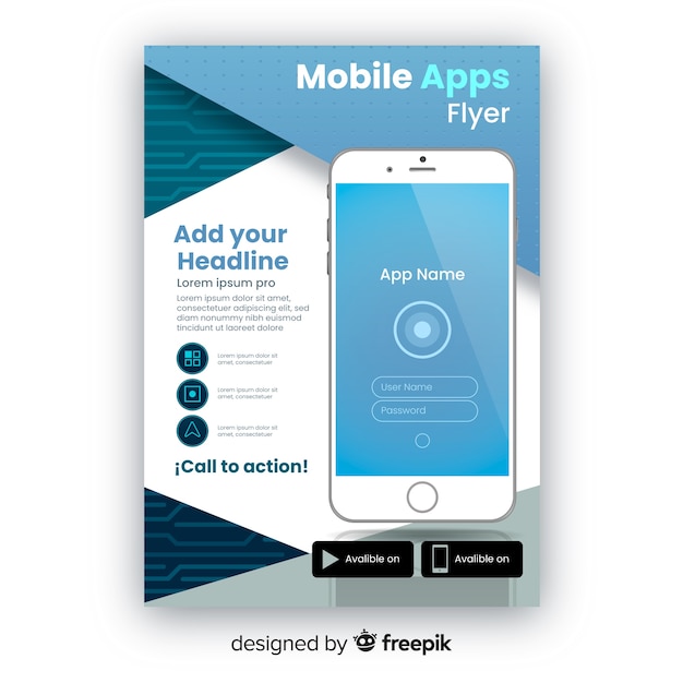 Modèle De Dépliant D'application Mobile