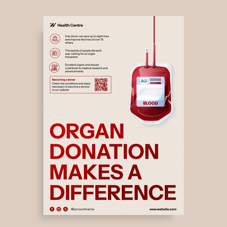 Vecteur gratuit modèle de dépliant sur le don d'organes