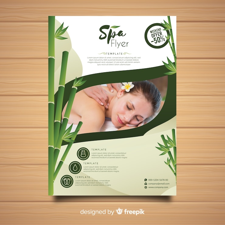 Vecteur gratuit modèle de dépliant de spa