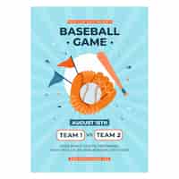 Vecteur gratuit modèle de dessin d'affiche de baseball