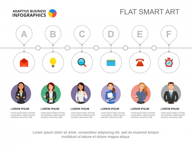 Modèle De Diagramme De Processus De Six Collaborateurs Pour La Présentation