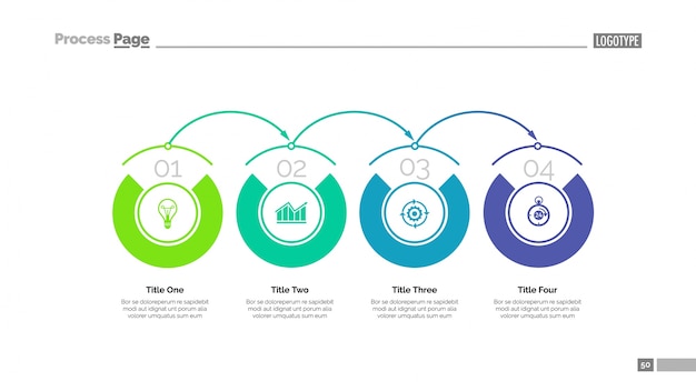 Vecteur gratuit modèle de diaporama du diagramme de processus