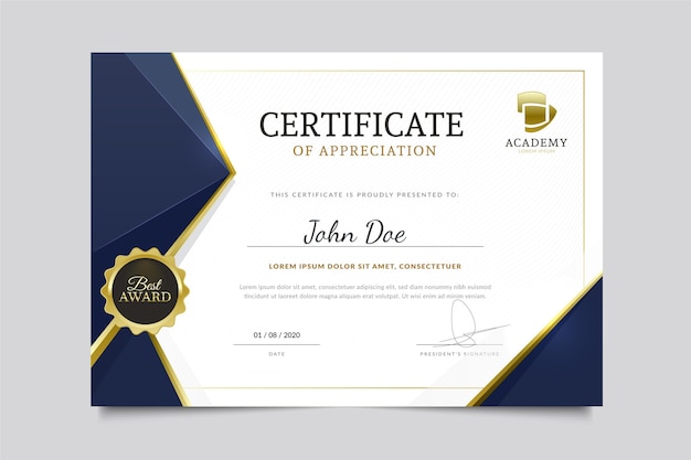 Modèle de diplôme moderne