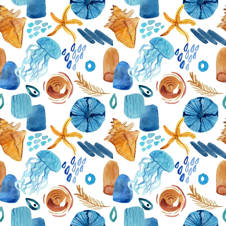 Vecteur gratuit modèle de doodle abstrait aquarelle