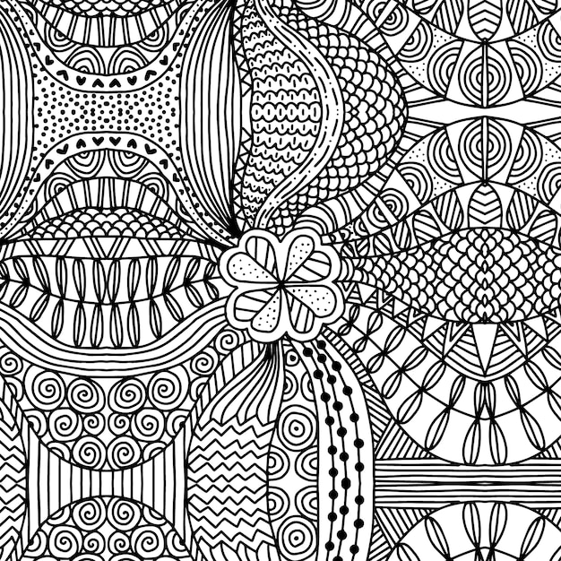 Vecteur gratuit modèle de doodle zen dessiné à la main