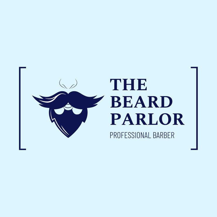 Vecteur gratuit le modèle du logo du salon de barbe est élégant et monocolore.