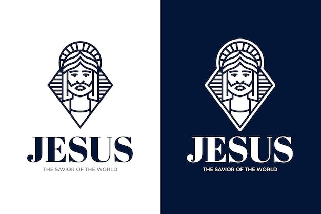 Vecteur gratuit le modèle du logo de jésus dessiné à la main