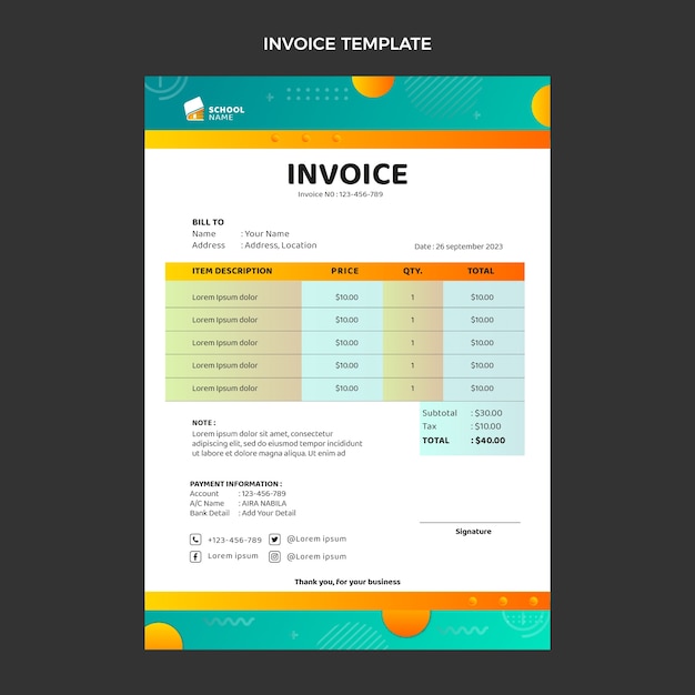 Vecteur gratuit modèle d'école internationale dégradé