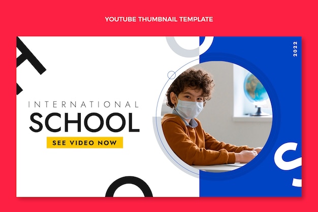 Modèle d'école internationale minimal design plat