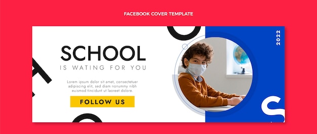 Modèle d'école internationale minimal design plat