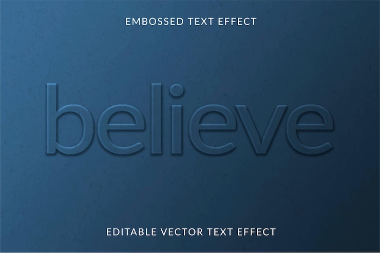 Vecteur gratuit modèle d'effet de texte vectoriel modifiable en relief papier bleu fond texturé