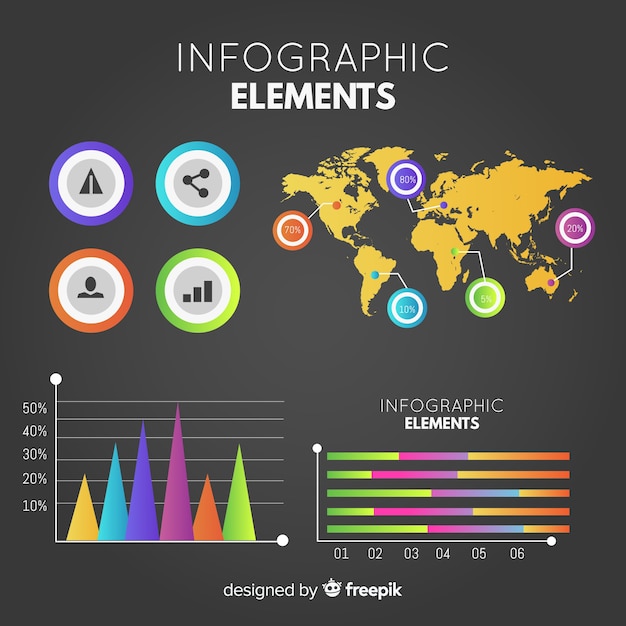 Modèle D'éléments D'infographie En Dégradé