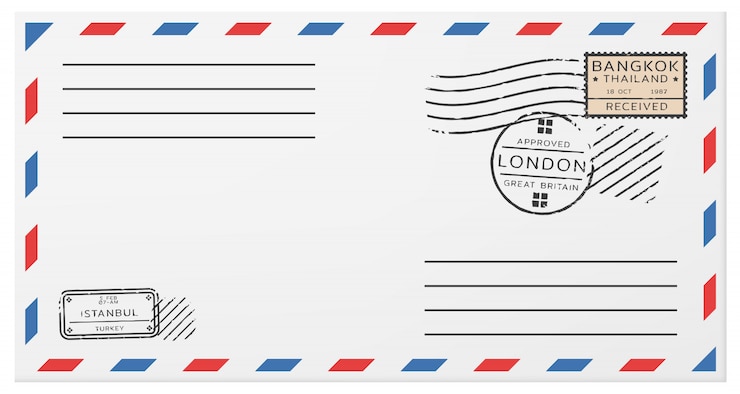 Vecteur gratuit modèle d'enveloppe postale horizontale vierge