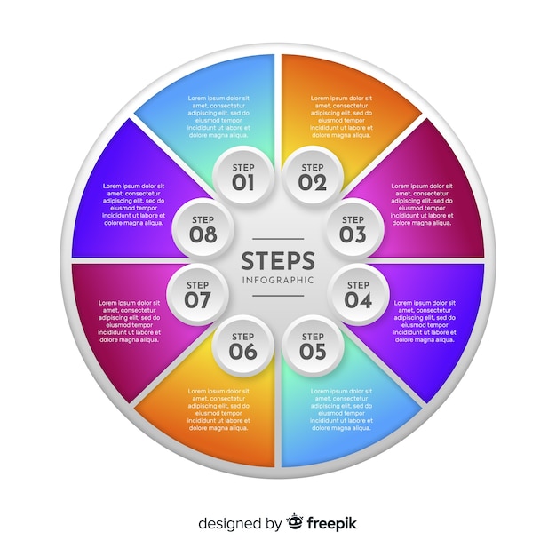 Vecteur gratuit modèle d'étapes infographie affaires plat
