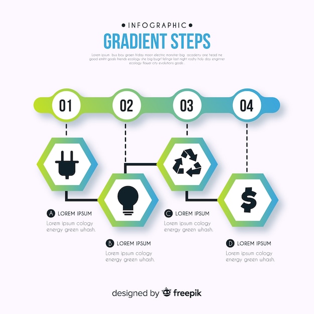 Modèle D'étapes D'infographie En Dégradé