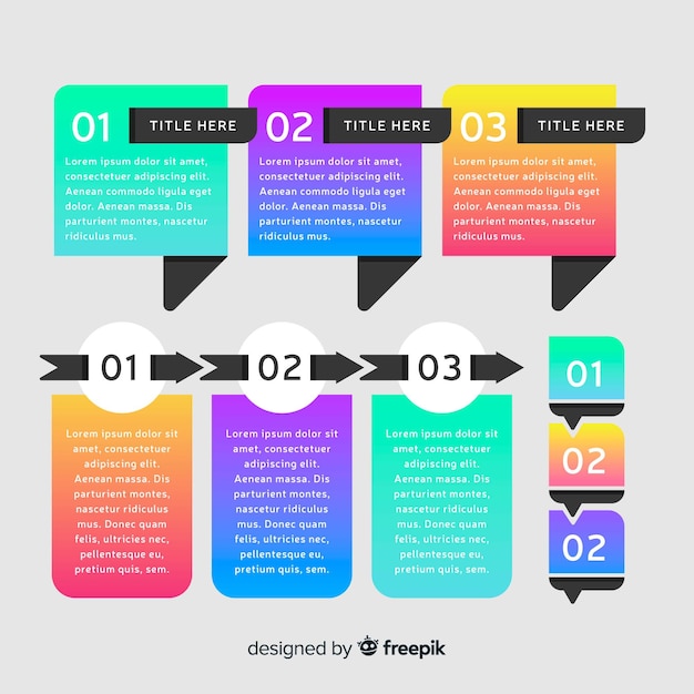 Modèle D'étapes Infographiques Plat