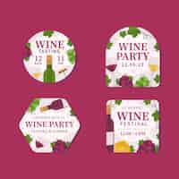 Vecteur gratuit modèle d'étiquette du festival du vin