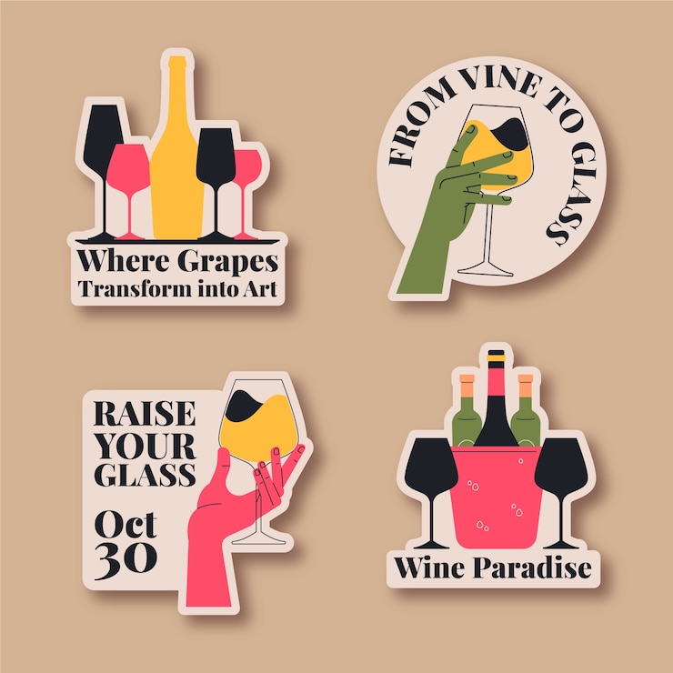 Vecteur gratuit modèle d'étiquette du festival du vin