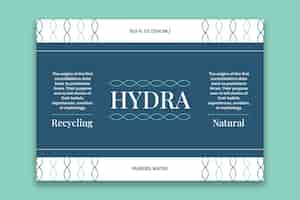 Vecteur gratuit modèle d'étiquette d'eau hydra élégant