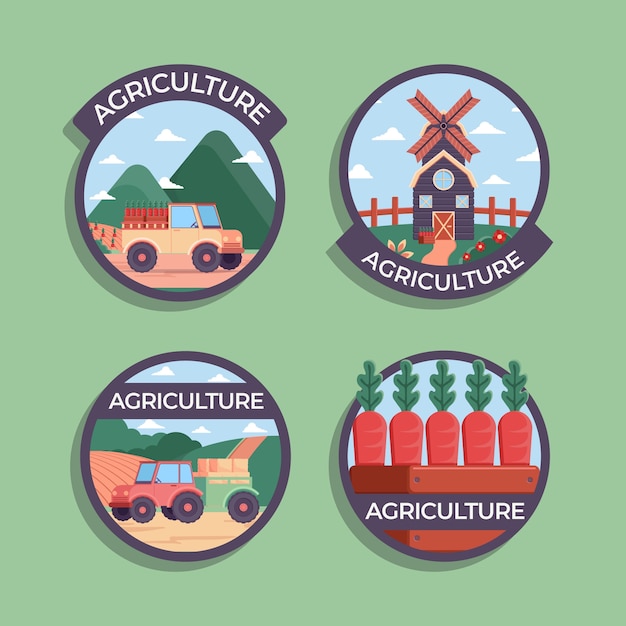 Vecteur gratuit modèle d'étiquettes de l'entreprise agricole