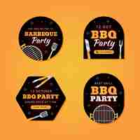 Vecteur gratuit modèle d'étiquettes de fête barbecue