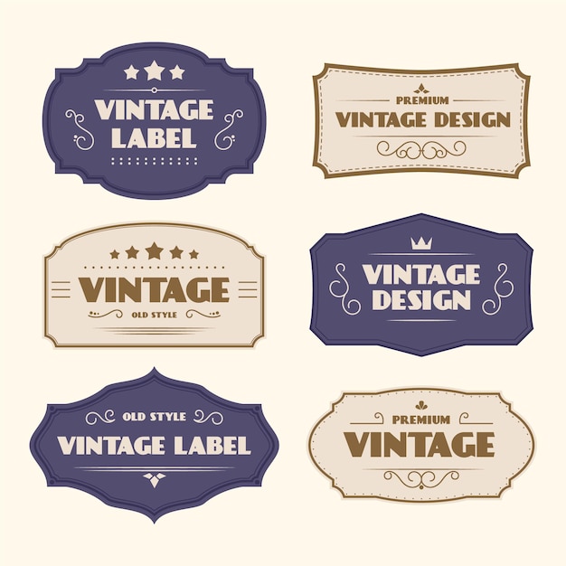 Vecteur gratuit modèle d'étiquettes vintage de style papier
