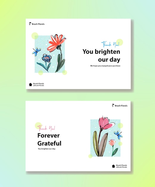 Modèle Facebook Avec Design De Concept De Fleurs De Pinceau Pour Les Médias Sociaux Et L'aquarelle Communautaire