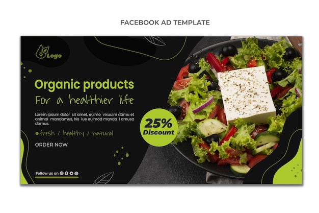 Vecteur gratuit modèle facebook de nourriture design plat