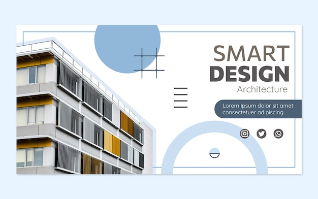 Vecteur gratuit modèle facebook de projet d'architecture minimale