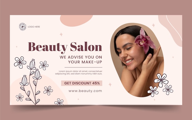 Vecteur gratuit modèle facebook de salon de beauté