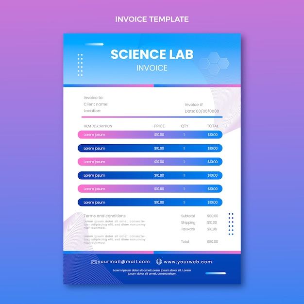 Modèle De Facture De Science Du Gradient