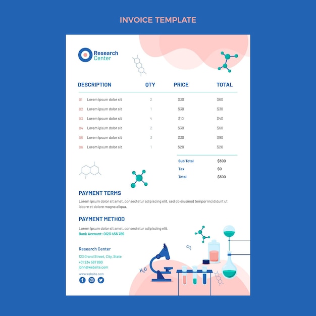 Modèle De Facture Scientifique Design Plat