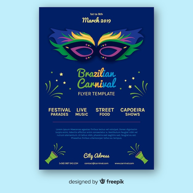 Modèle De Fête Flyer Carnaval Brésilien