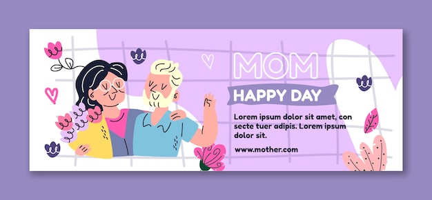 Modèle de fête des mères dessiné à la main