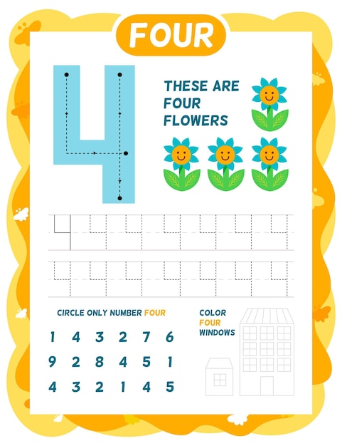 Vecteur gratuit modèle de feuille de calcul numéro 4