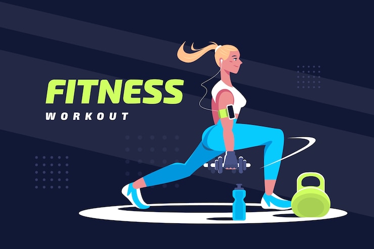 Vecteur gratuit modèle de fitness gym design plat