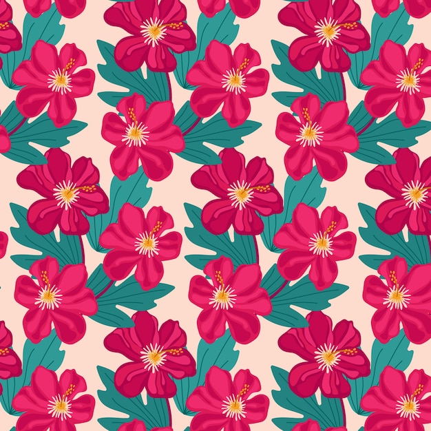 Vecteur gratuit modèle de fleur d'hibiscus design plat