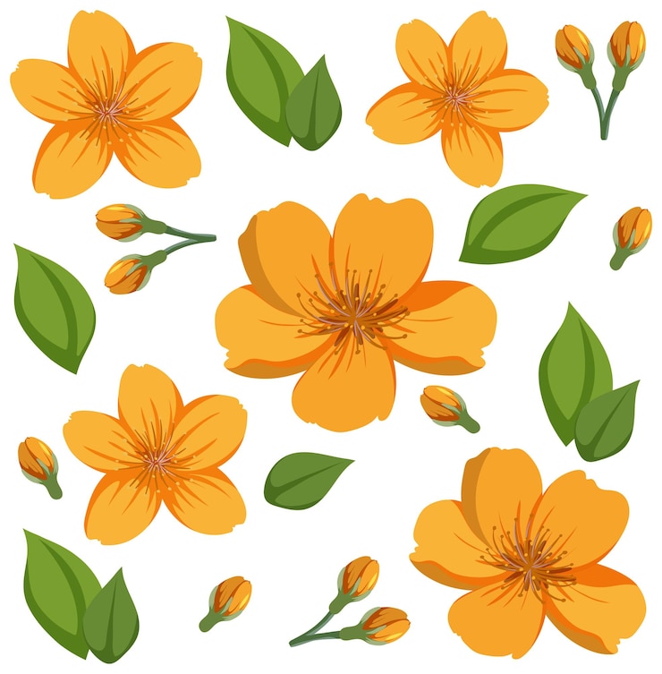 Vecteur gratuit modèle floral orange sans couture