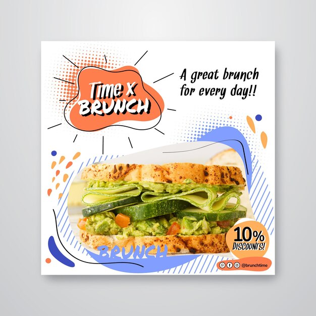 Modèle de flyer carré brunch