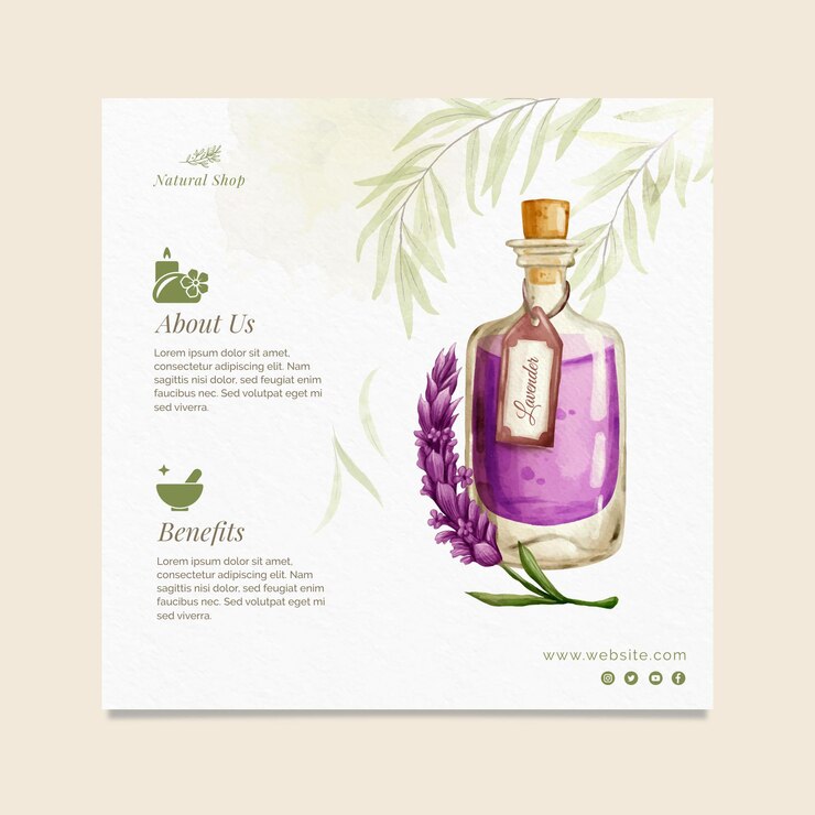 Vecteur gratuit modèle de flyer carré de magasin naturel