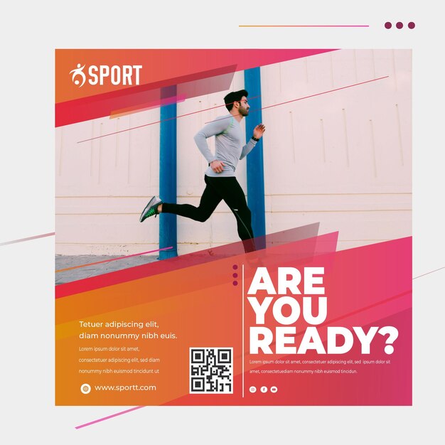 Modèle de flyer carré pour l'activité sportive