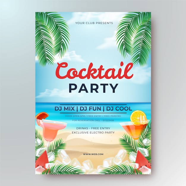 Modèle De Flyer Cocktail Réaliste