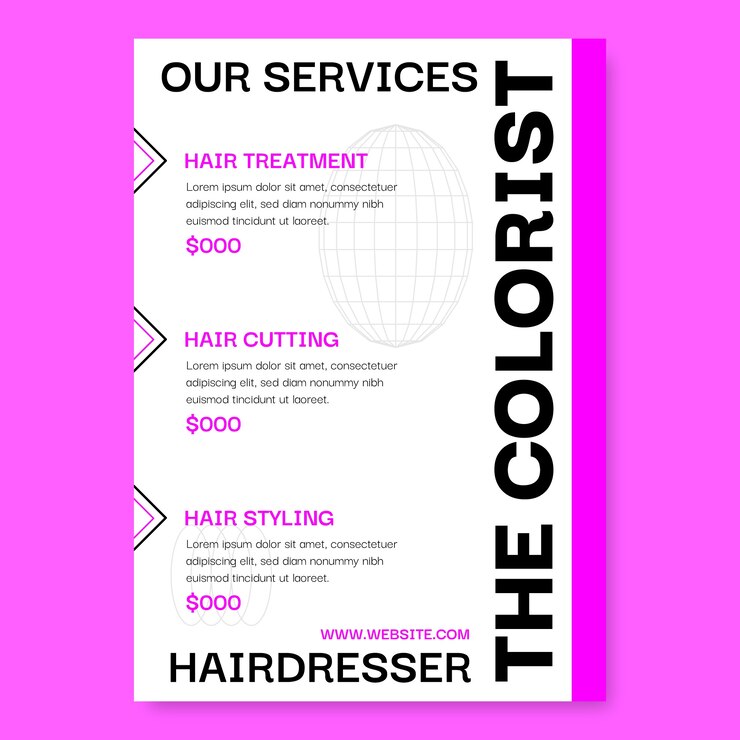 Vecteur gratuit modèle de flyer de coiffeur minimaliste