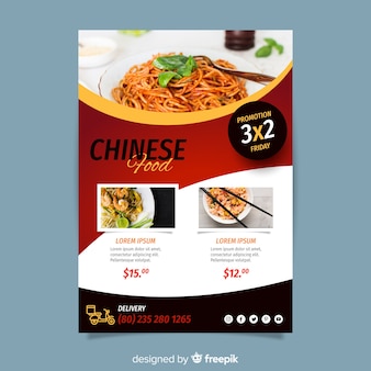 Modèle de flyer de cuisine chinoise