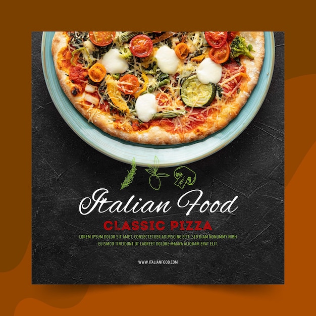 Vecteur gratuit modèle de flyer de cuisine italienne