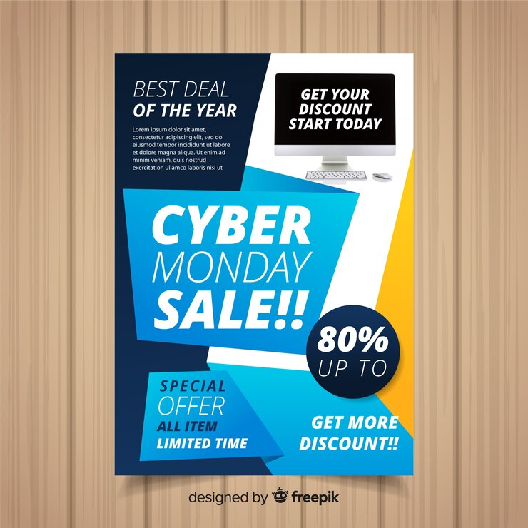 Vecteur gratuit modèle de flyer cyber lundi