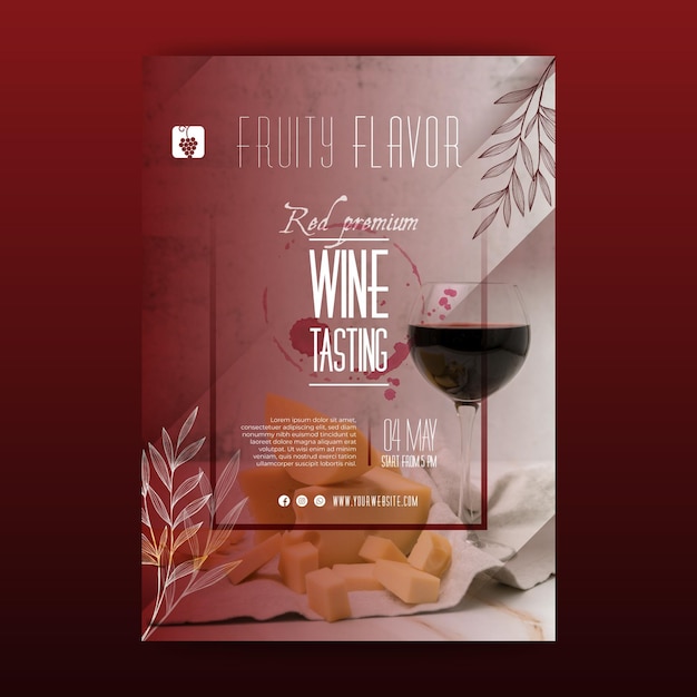 Modèle de flyer de dégustation de vin