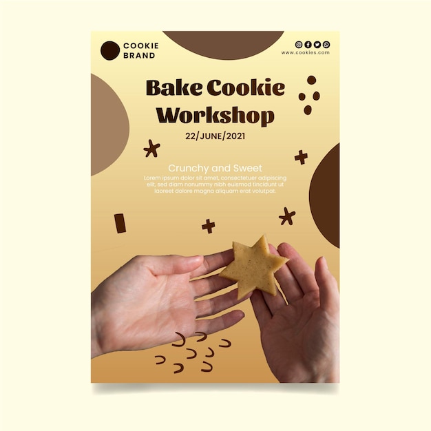 Modèle de flyer de délicieux cookies