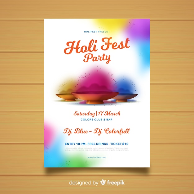 Modèle De Flyer Du Festival Holi